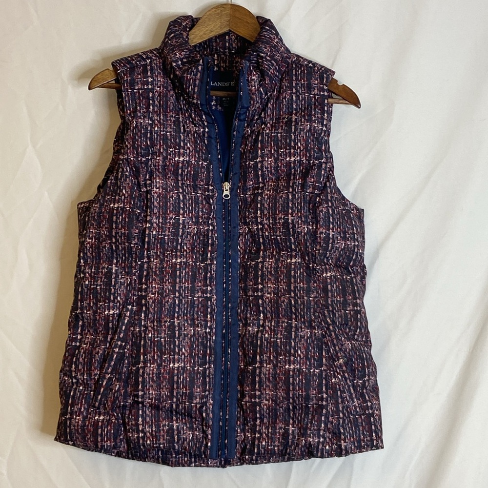 Land's End Women's Size M (10-12) Full Zip Puff Vest